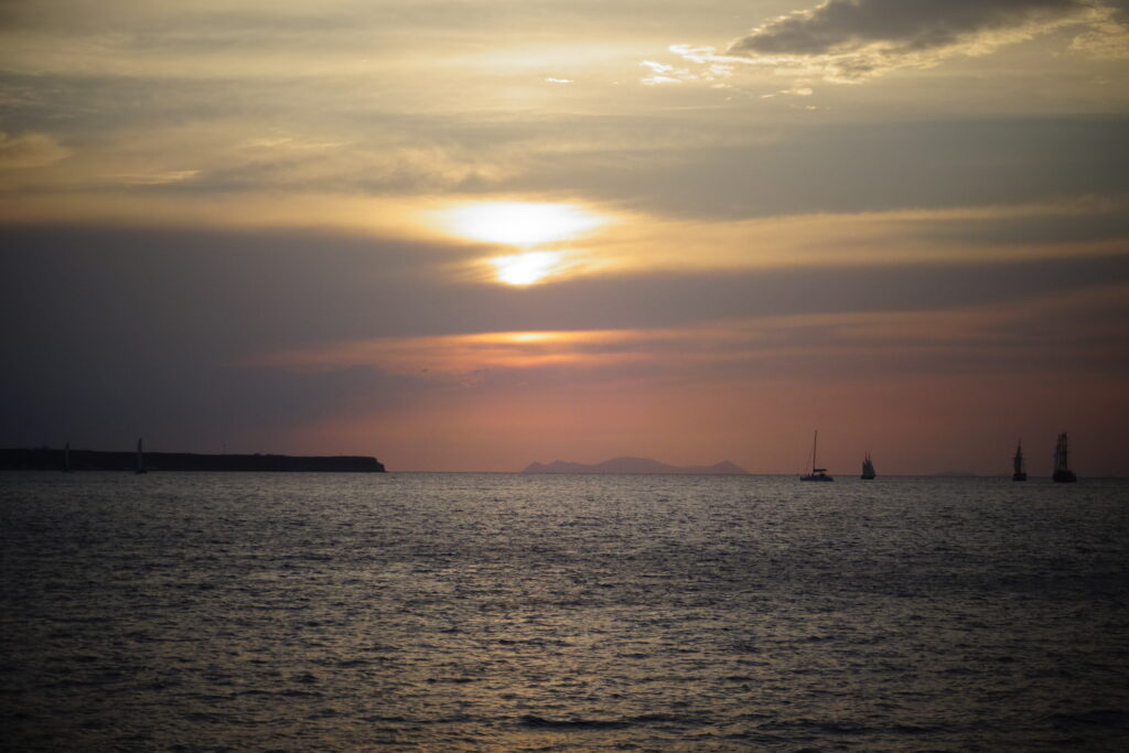 sunset view from the catamaran cruise