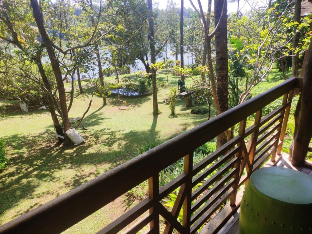 Balcony at Fragrant Nature Resort Kollam Lake View Room