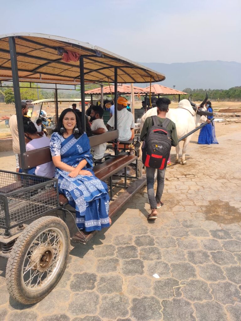 Bullock cart ride at Adiyogi Shiva Statue