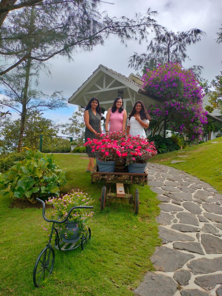 flowers photo op at Hills and hues resort, thekkady